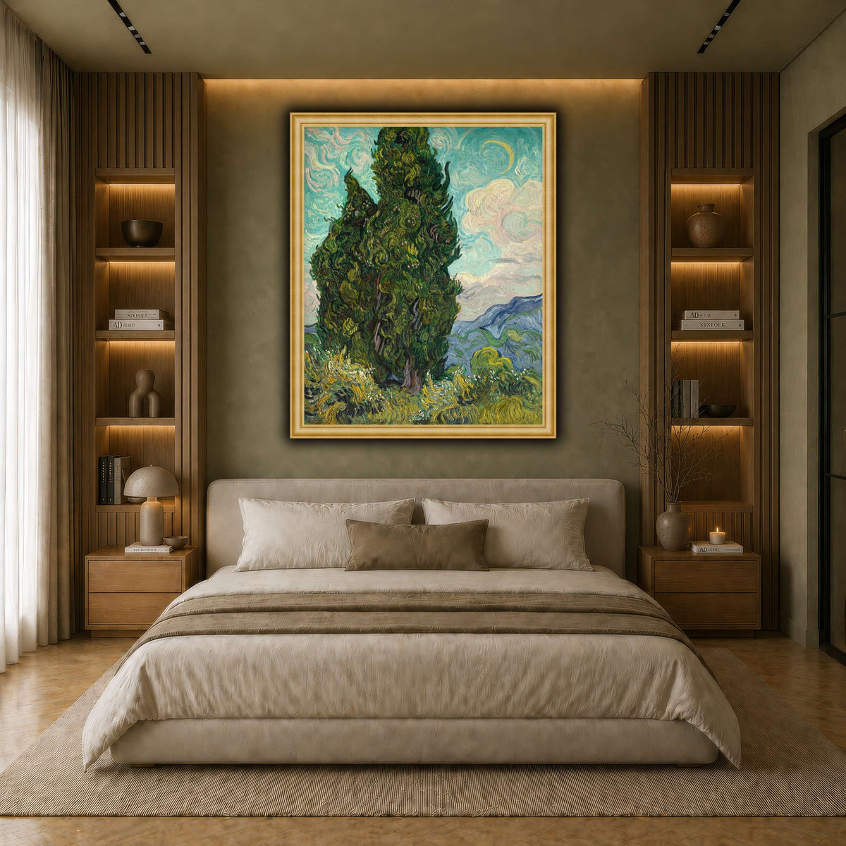 Cypresses earth-bedroom