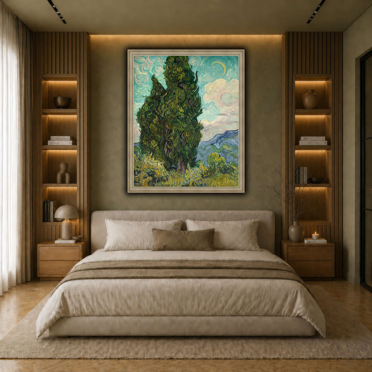 Cypresses earth-bedroom