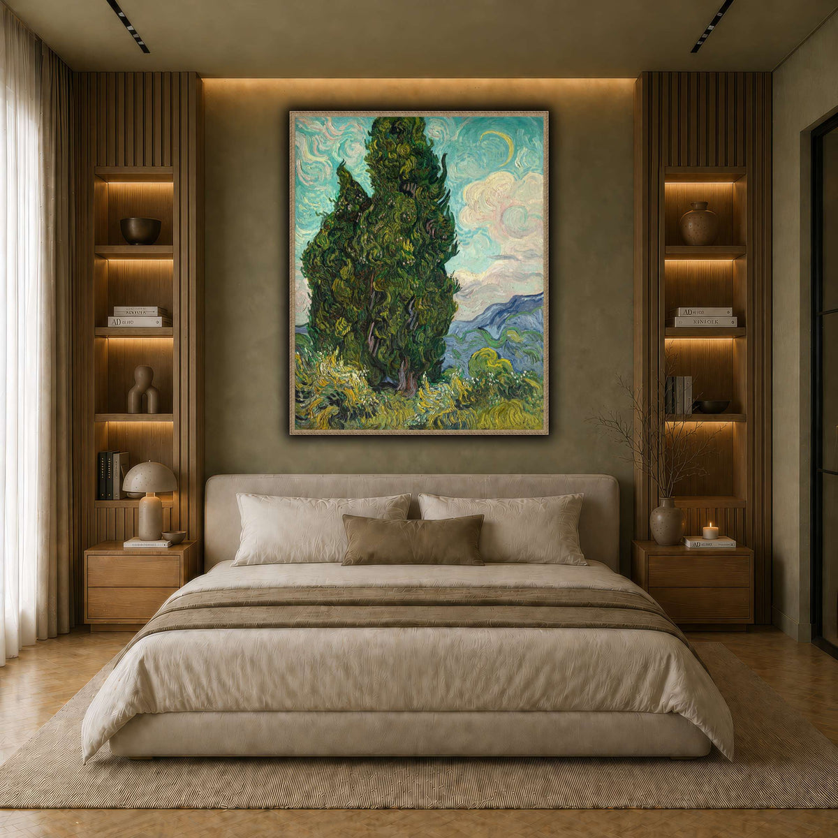 Cypresses earth-bedroom
