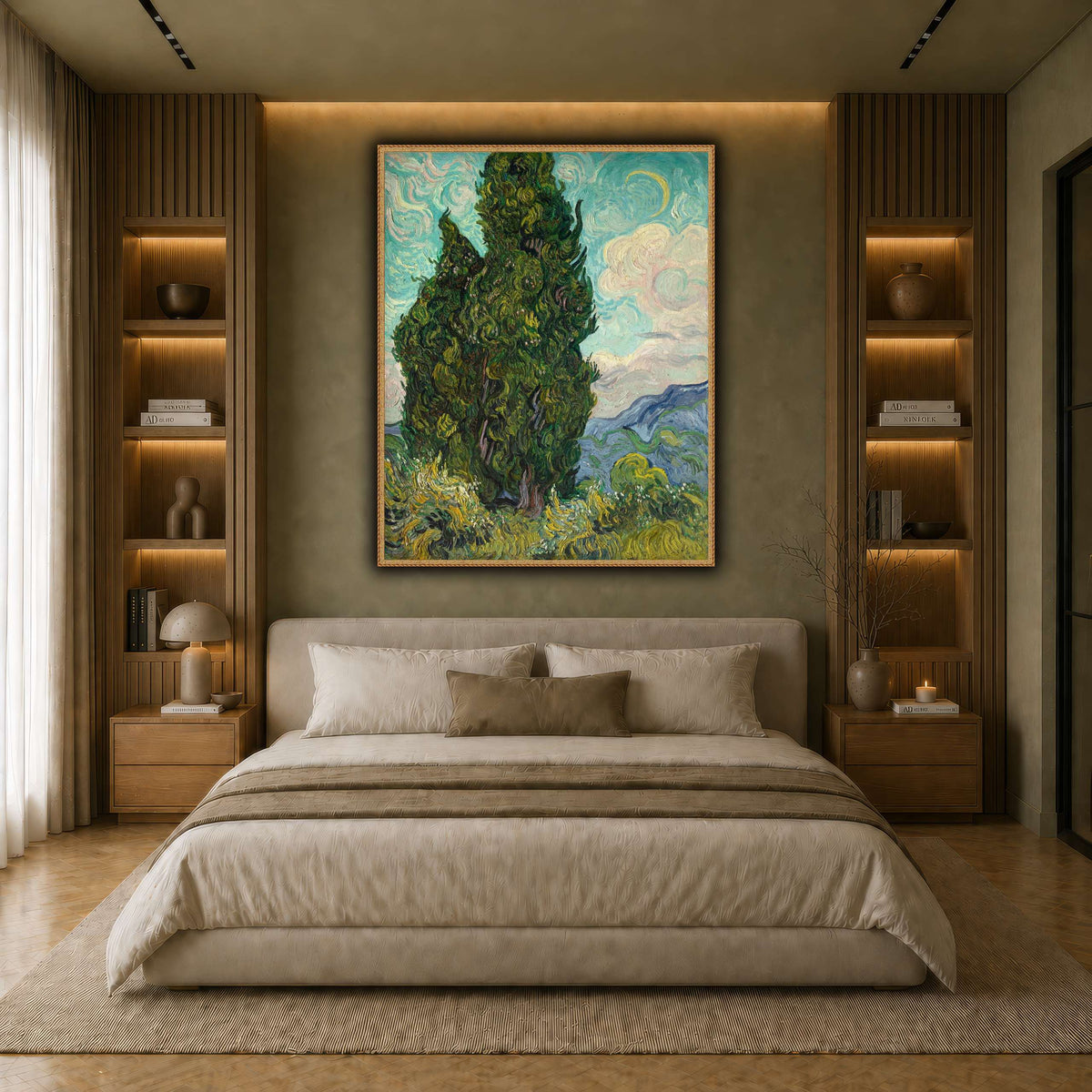 Cypresses earth-bedroom