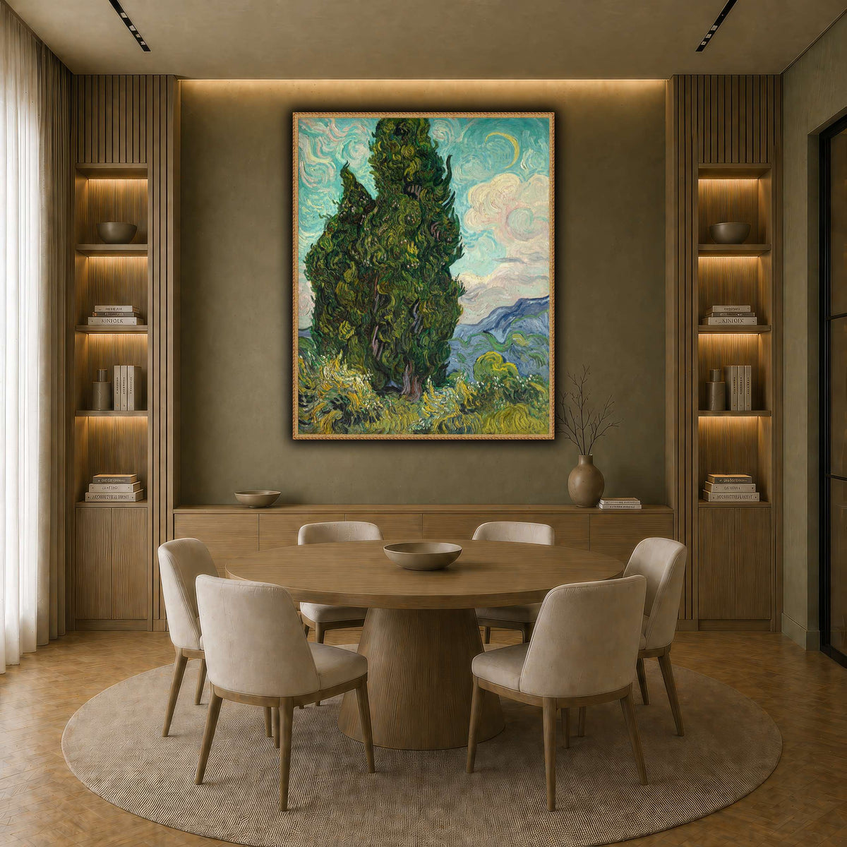 Cypresses earth-dining room