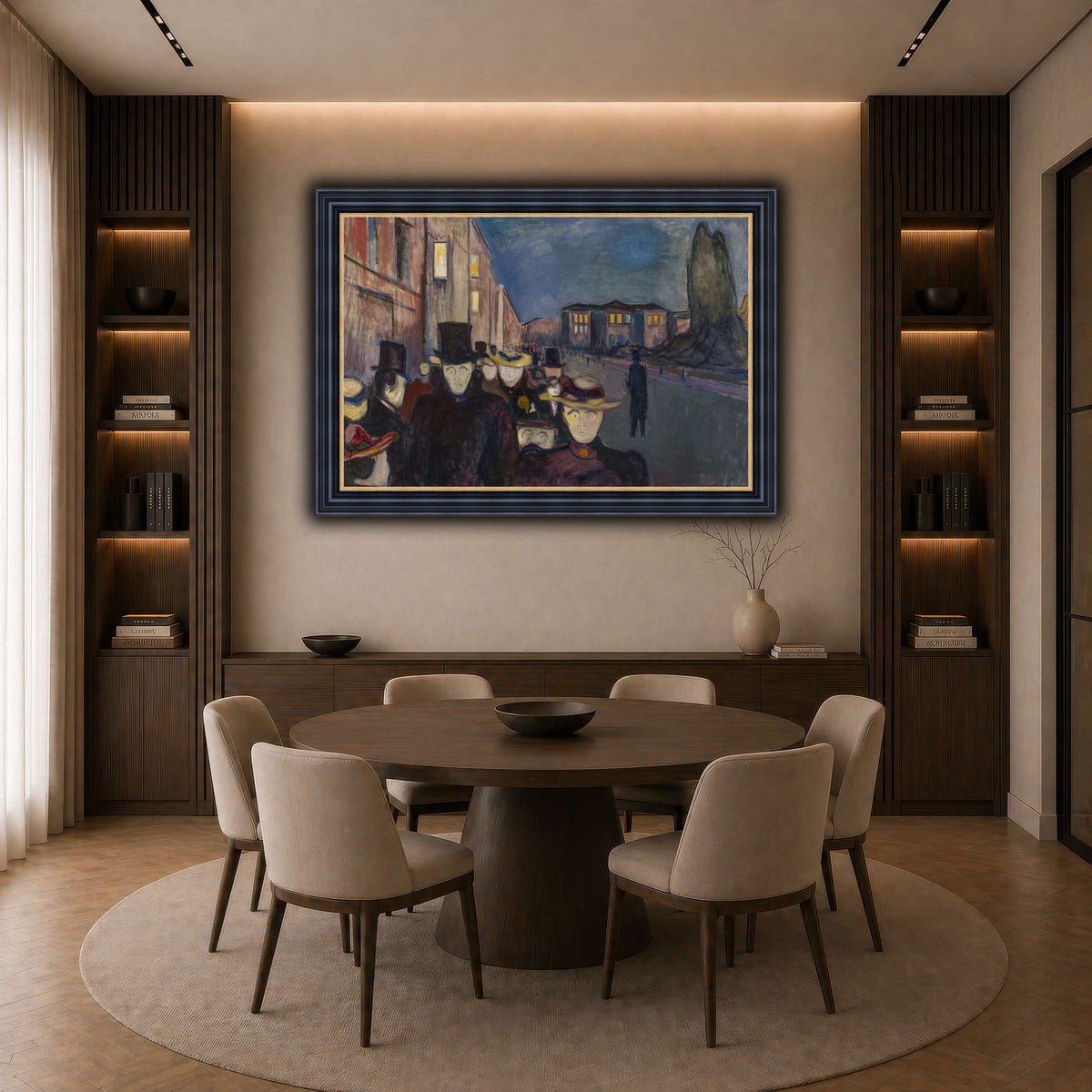 Edvard_Munch_-_Evening_on_Karl_Johan_Street dark neutral-dining room