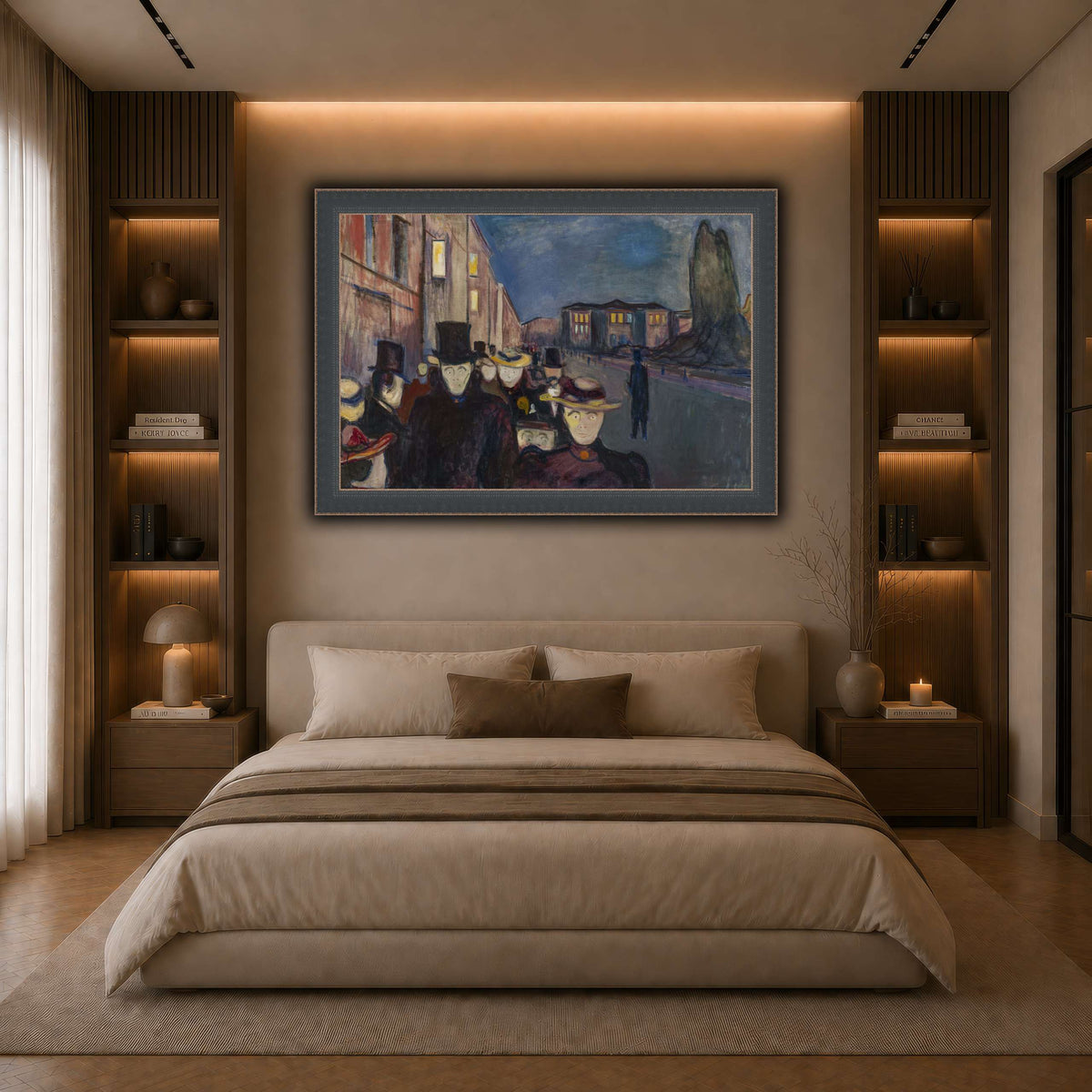 Edvard_Munch_-_Evening_on_Karl_Johan_Street dark neutral-bedroom