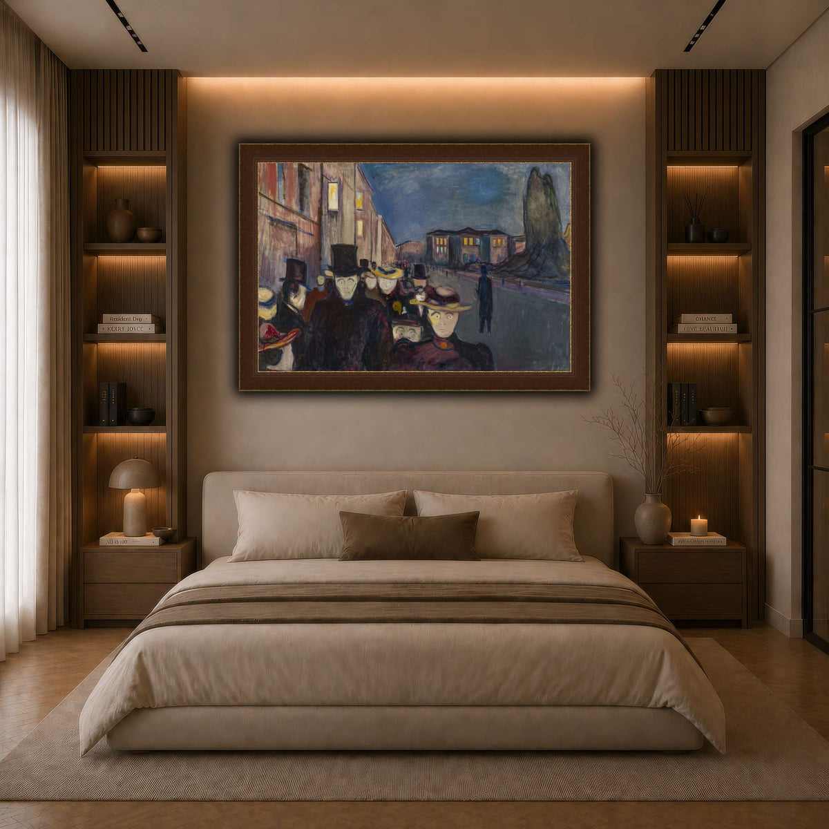 Edvard_Munch_-_Evening_on_Karl_Johan_Street dark neutral-bedroom