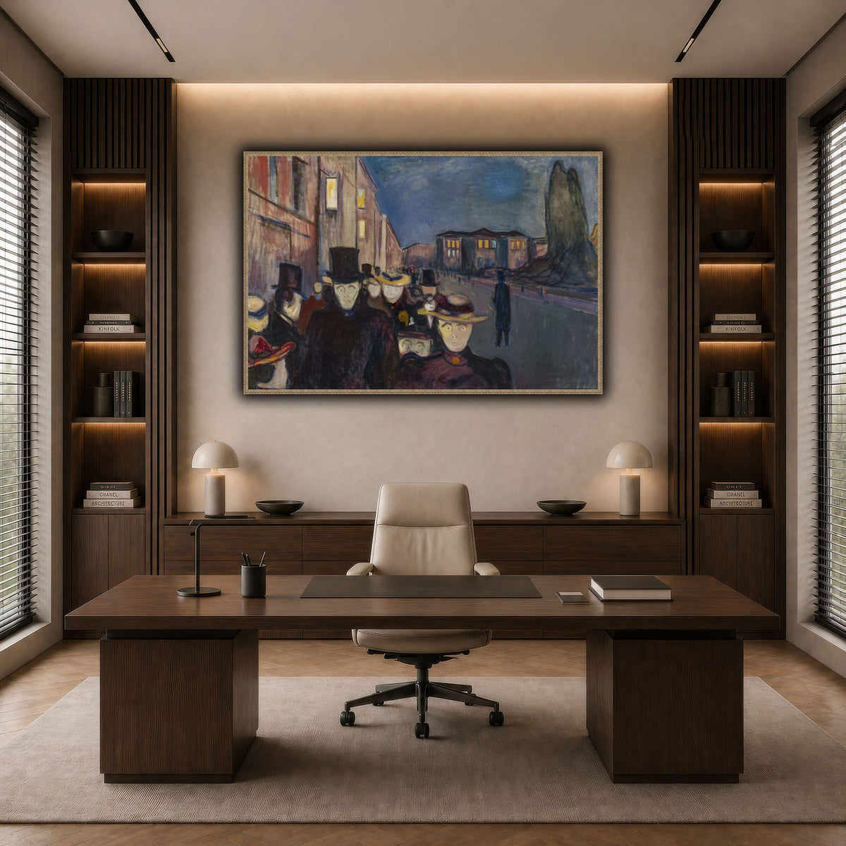 Edvard_Munch_-_Evening_on_Karl_Johan_Street dark neutral-office