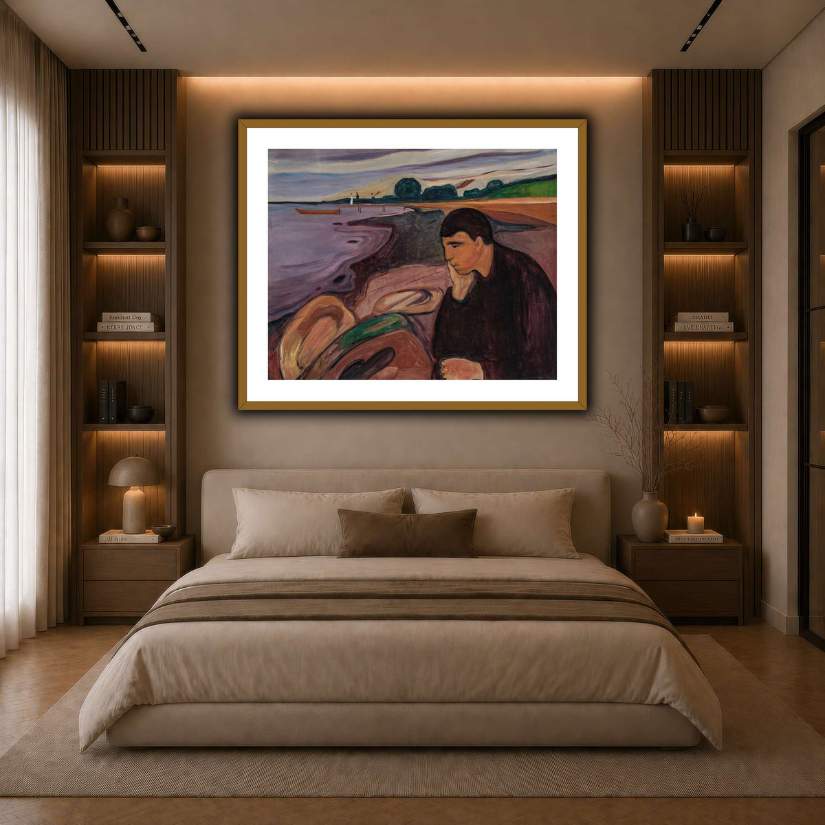 Edvard_Munch_-_Melancholy_ dark neutral-bedroom