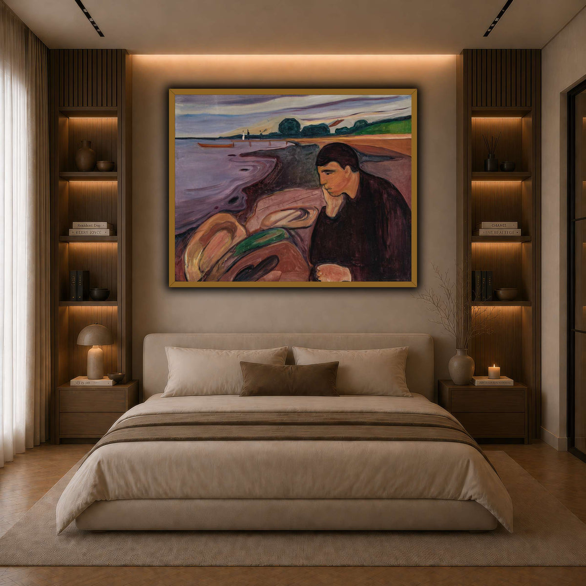 Edvard_Munch_-_Melancholy_ dark neutral-bedroom