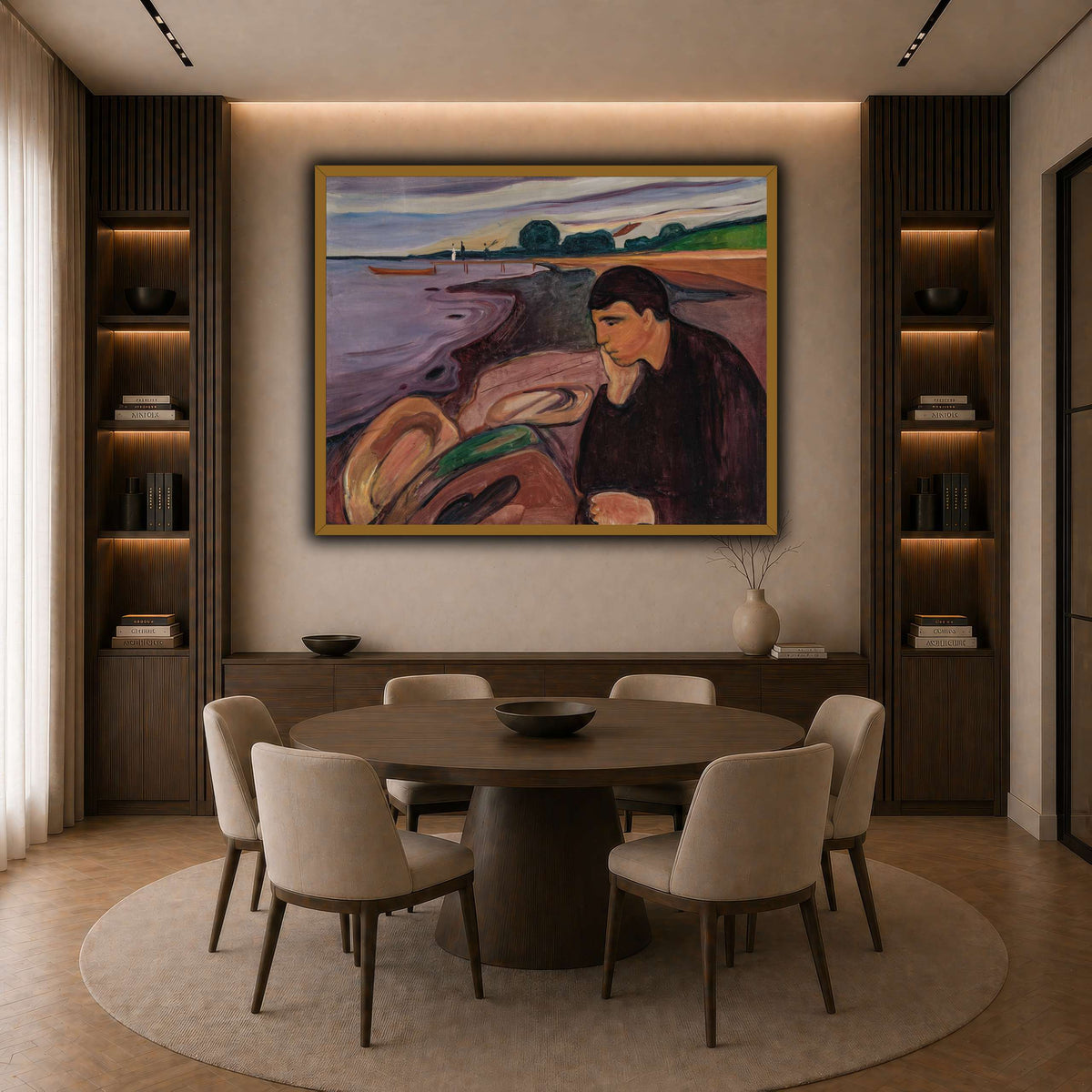 Edvard_Munch_-_Melancholy_ dark neutral-dining room