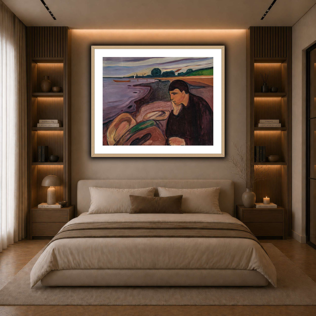 Edvard_Munch_-_Melancholy_ dark neutral-bedroom