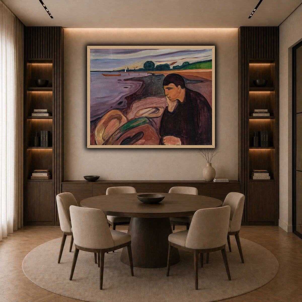 Edvard_Munch_-_Melancholy_ dark neutral-dining room