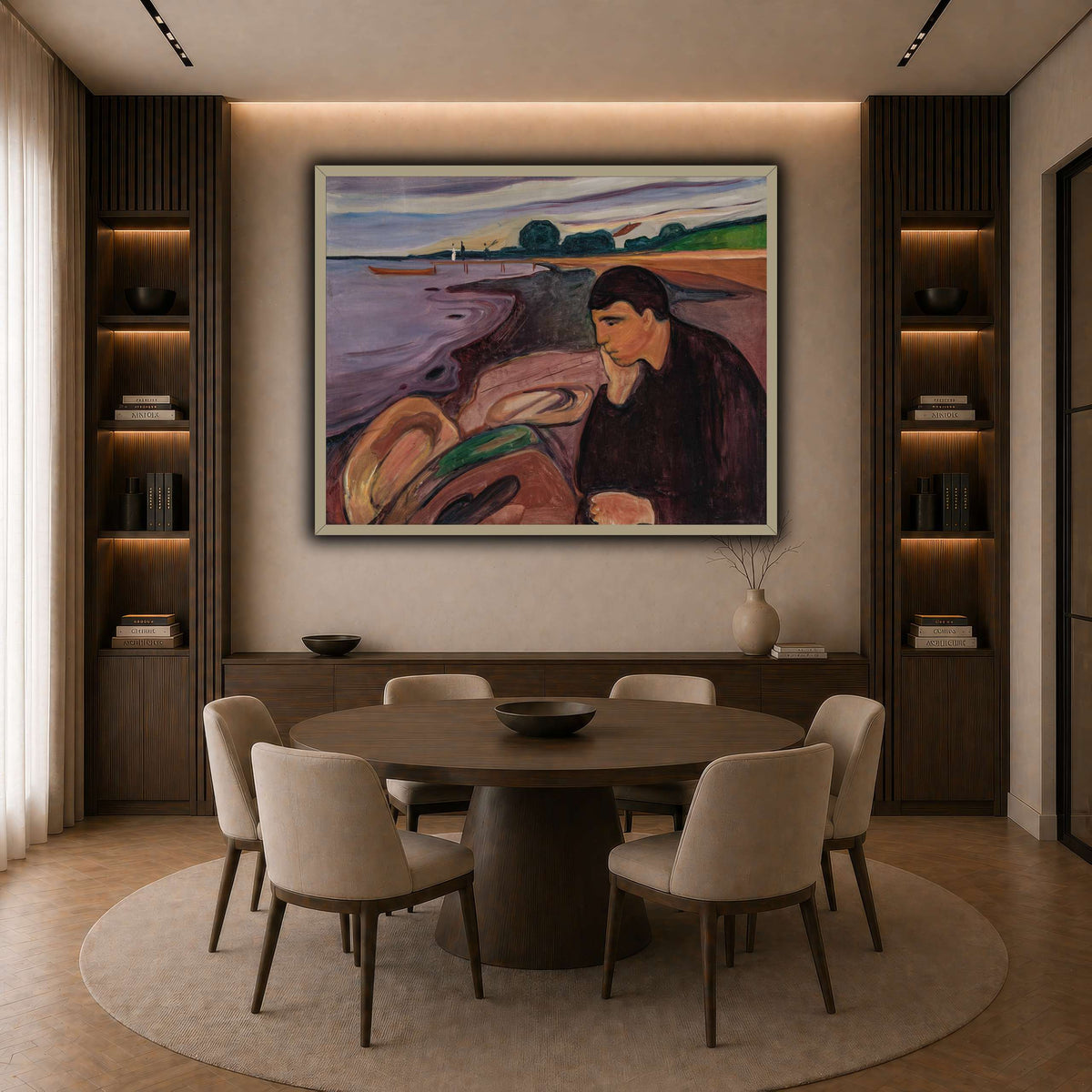 Edvard_Munch_-_Melancholy_ dark neutral-dining room