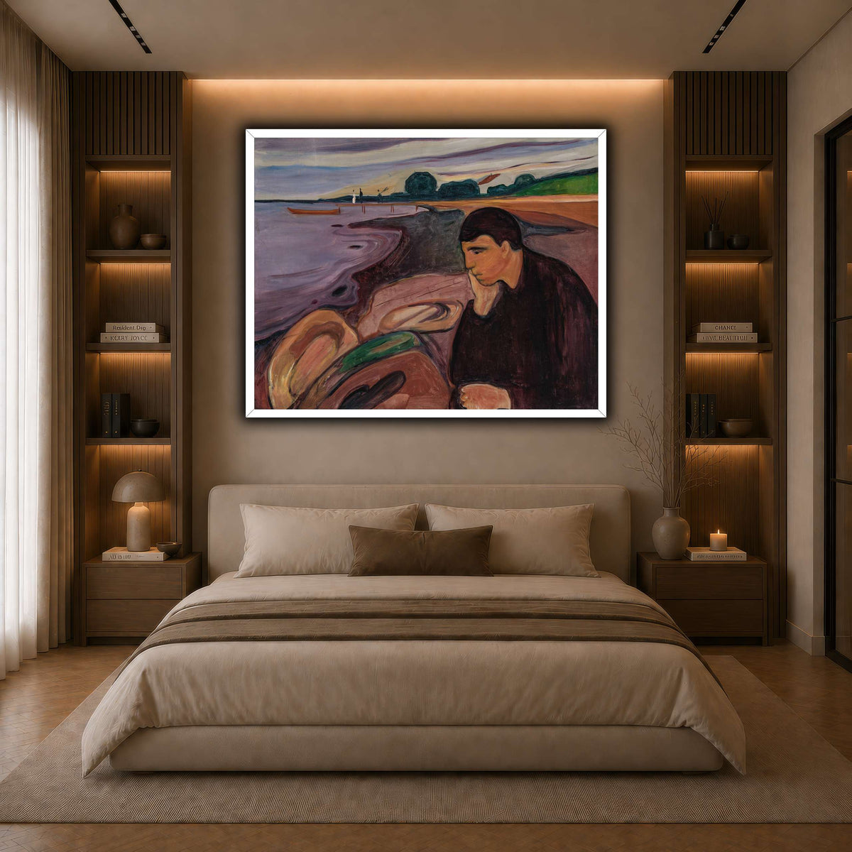 Edvard_Munch_-_Melancholy_ dark neutral-bedroom