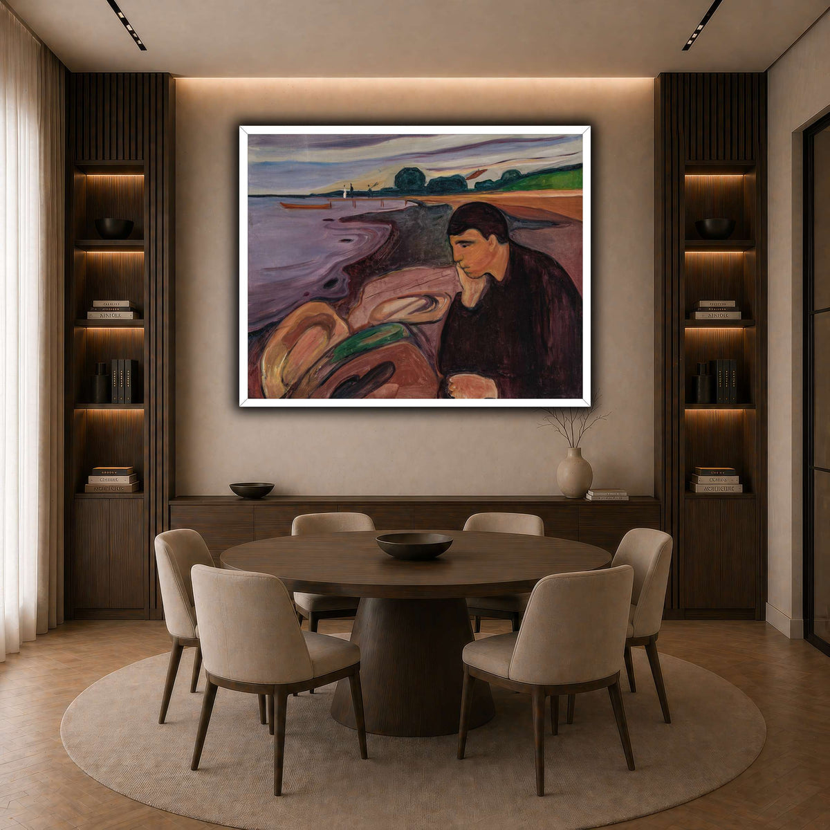 Edvard_Munch_-_Melancholy_ dark neutral-dining room