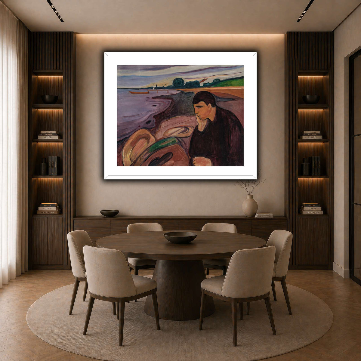 Edvard_Munch_-_Melancholy_ dark neutral-dining room