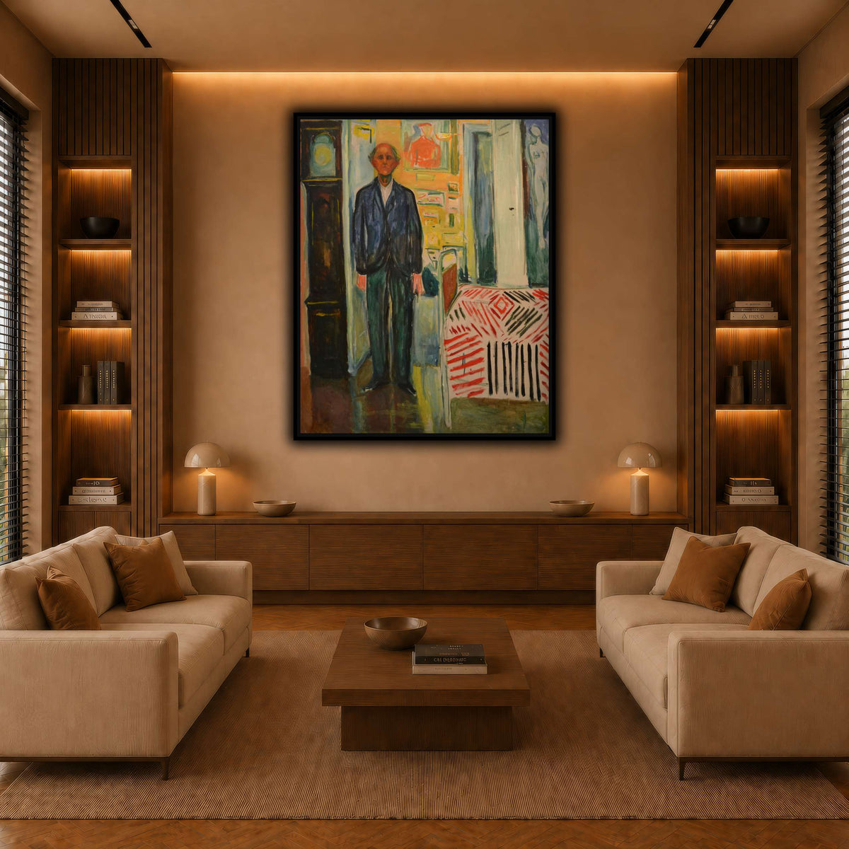 Edvard_Munch,_Selvportrett._Mellom_klokken warm-living-room