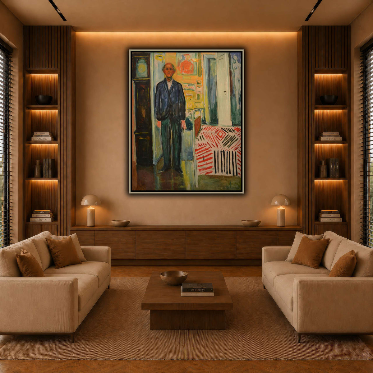 Edvard_Munch,_Selvportrett._Mellom_klokken warm-living-room