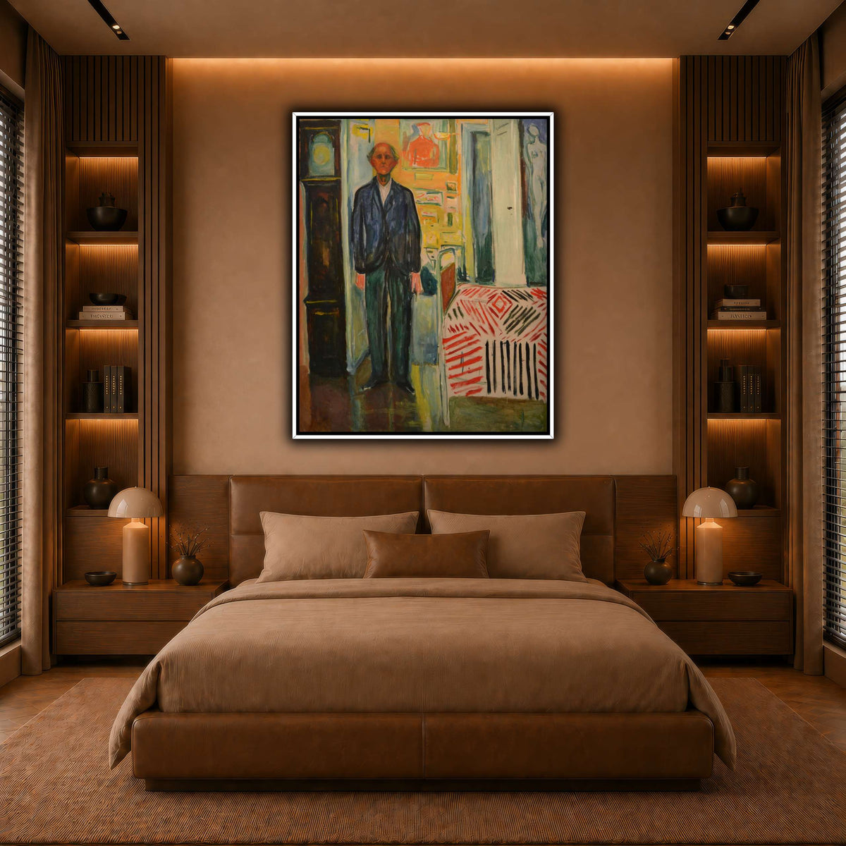 Edvard_Munch,_Selvportrett._Mellom_klokken warm-bedroom