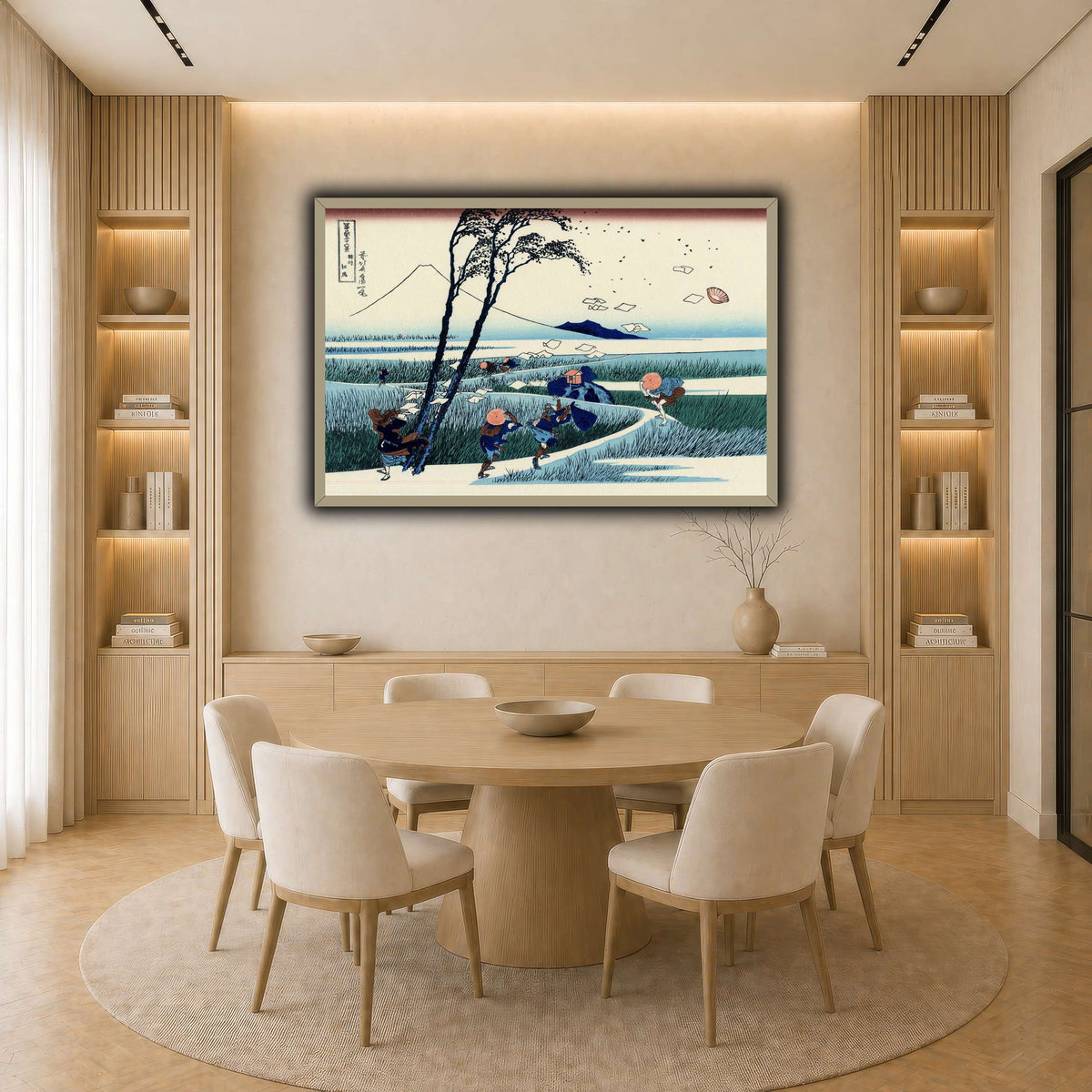 Ejiri_in_the_Suruga_province_Katsushika Hokusai light neutral-dining room