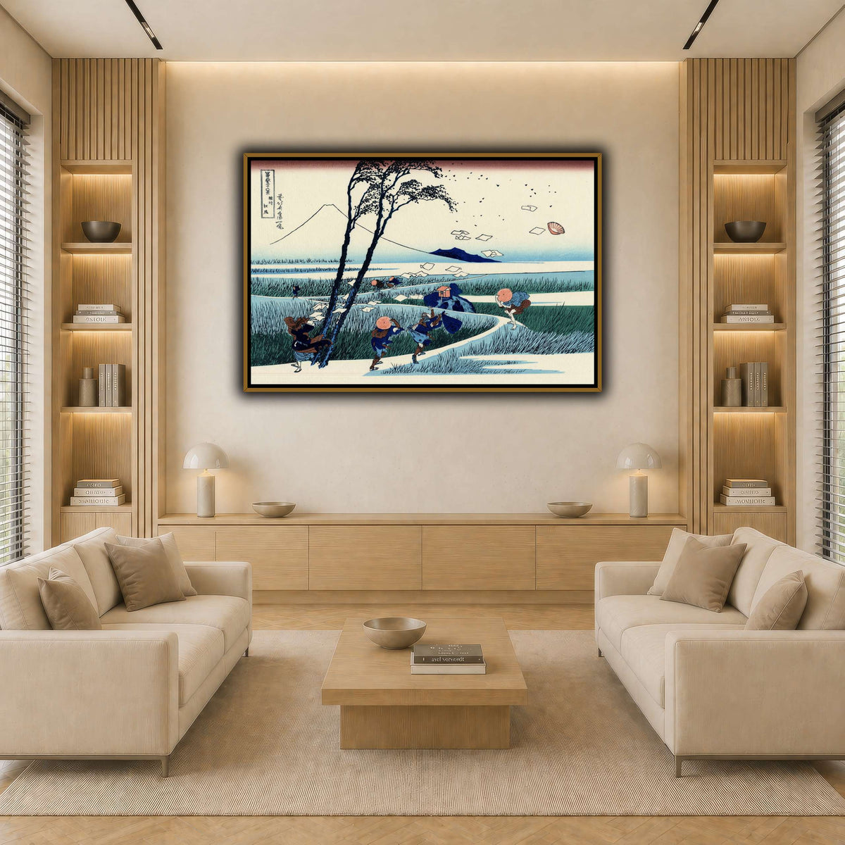 Ejiri_in_the_Suruga_province_Katsushika Hokusai light neutral-living room