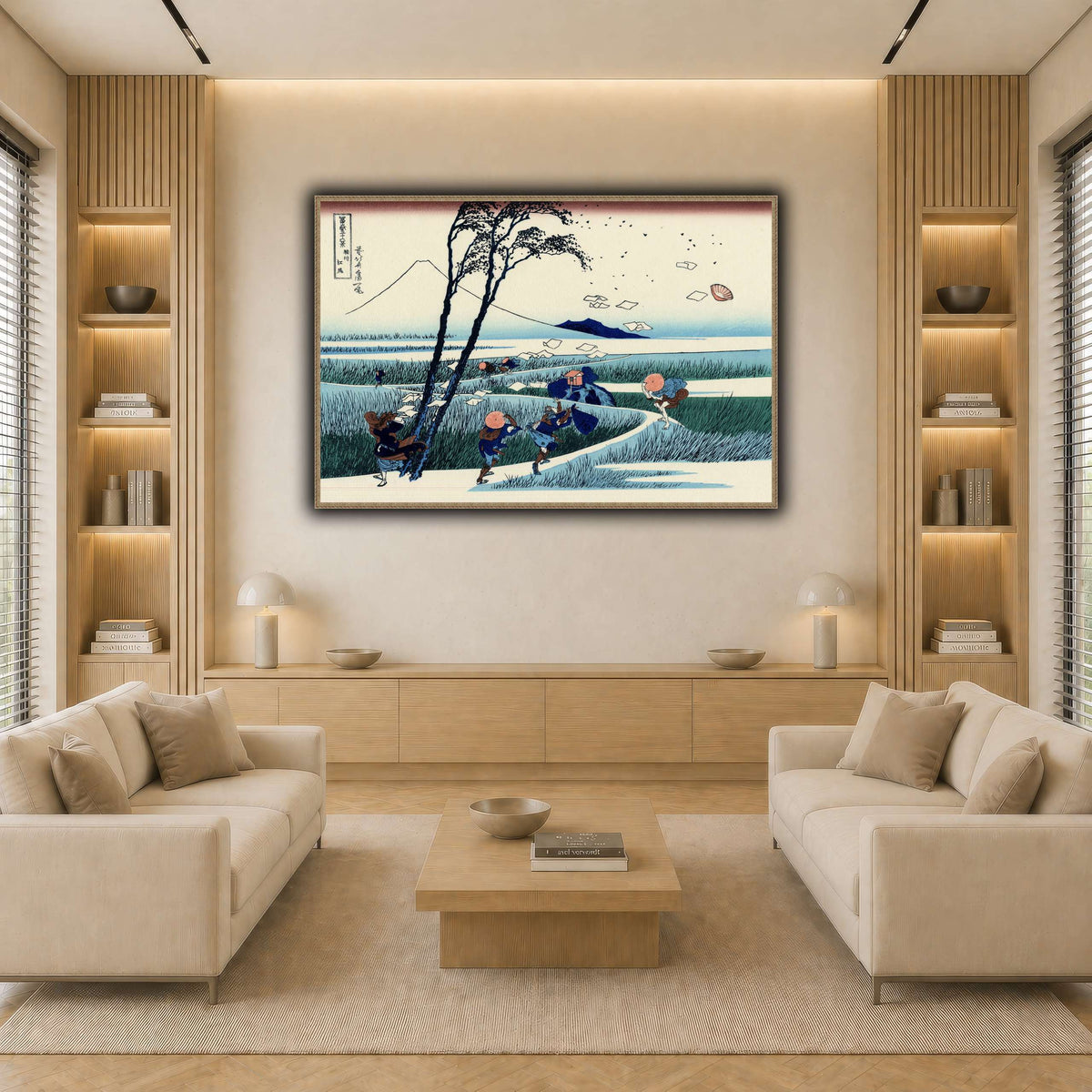Ejiri_in_the_Suruga_province_Katsushika Hokusai light neutral-living room
