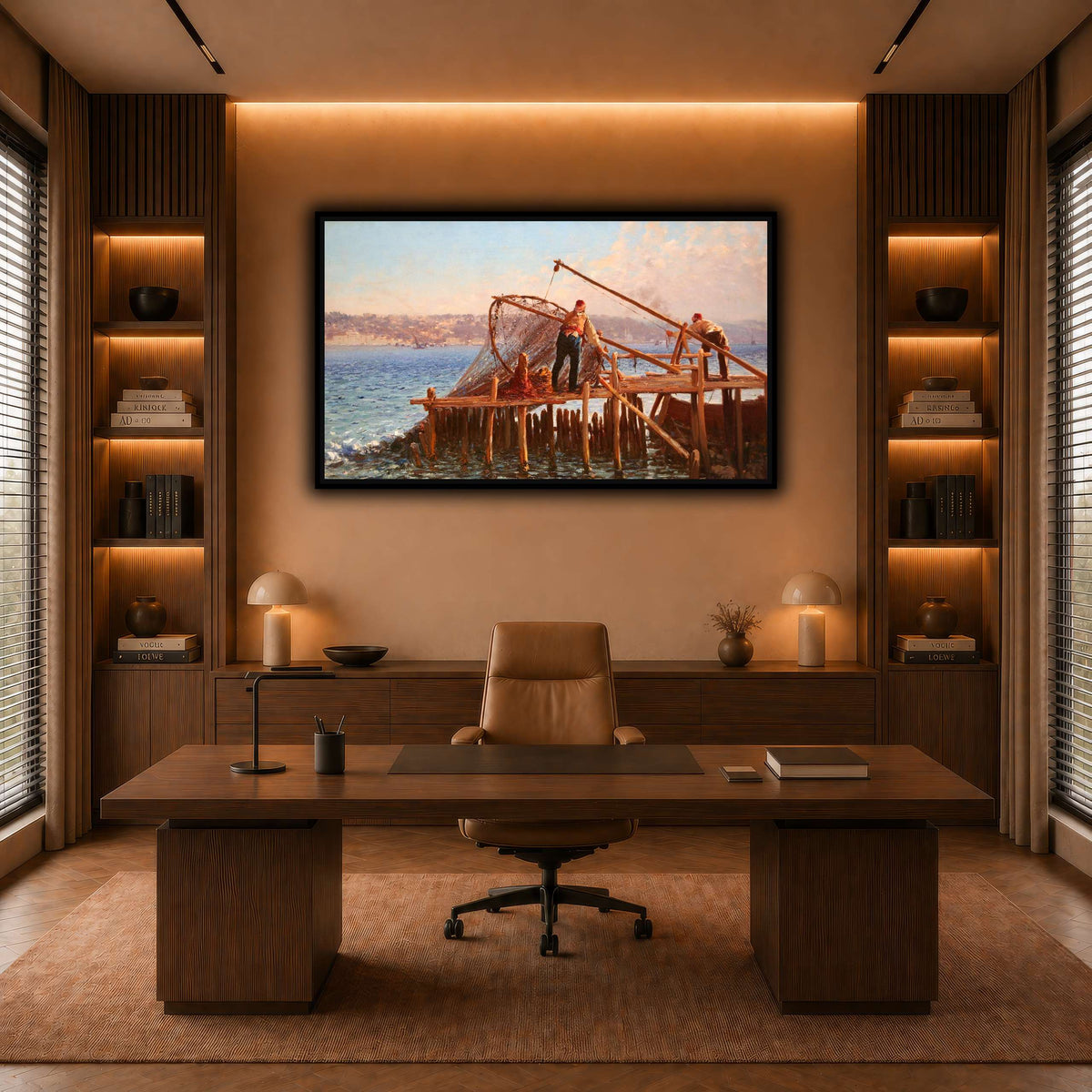 Fishermen_Bringing_in_the_Catch_Fausto_Zonaro warm-office