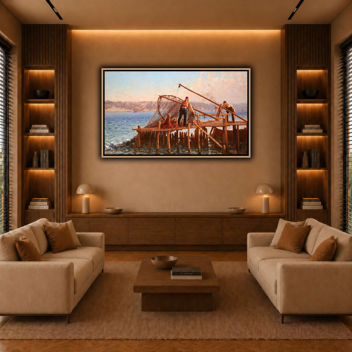 Fishermen_Bringing_in_the_Catch_Fausto_Zonaro warm-living-room