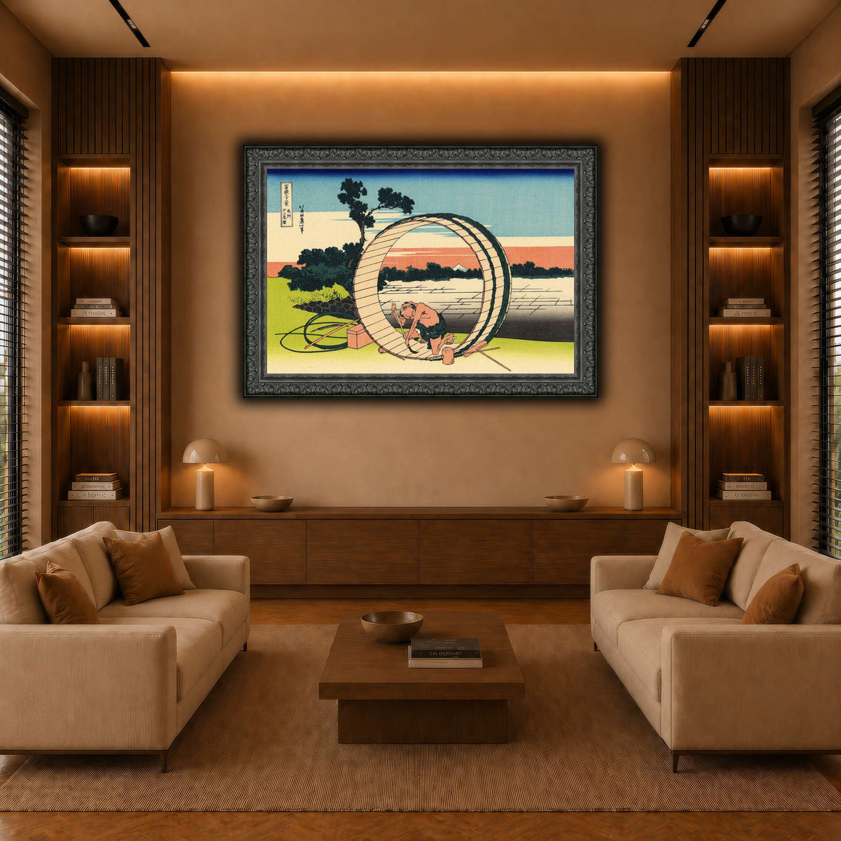Fujimi_Fuji_view_field_in_the_Owari_province_Katsushika Hokusai warm-living-room