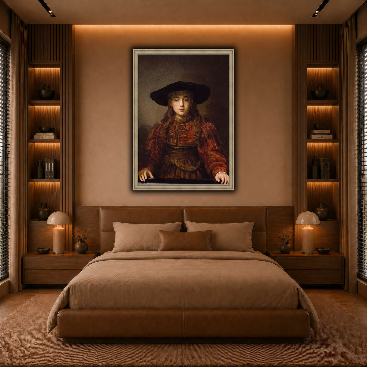 Girl_in_a_Picture_Frame_Rembrandt-van-Rijn warm-bedroom