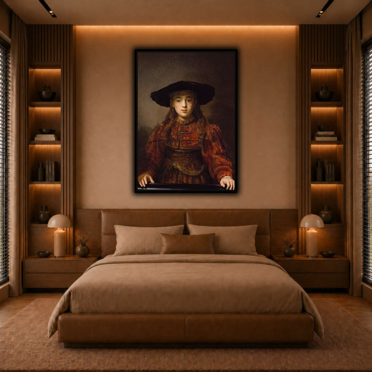 Girl_in_a_Picture_Frame_Rembrandt-van-Rijn warm-bedroom