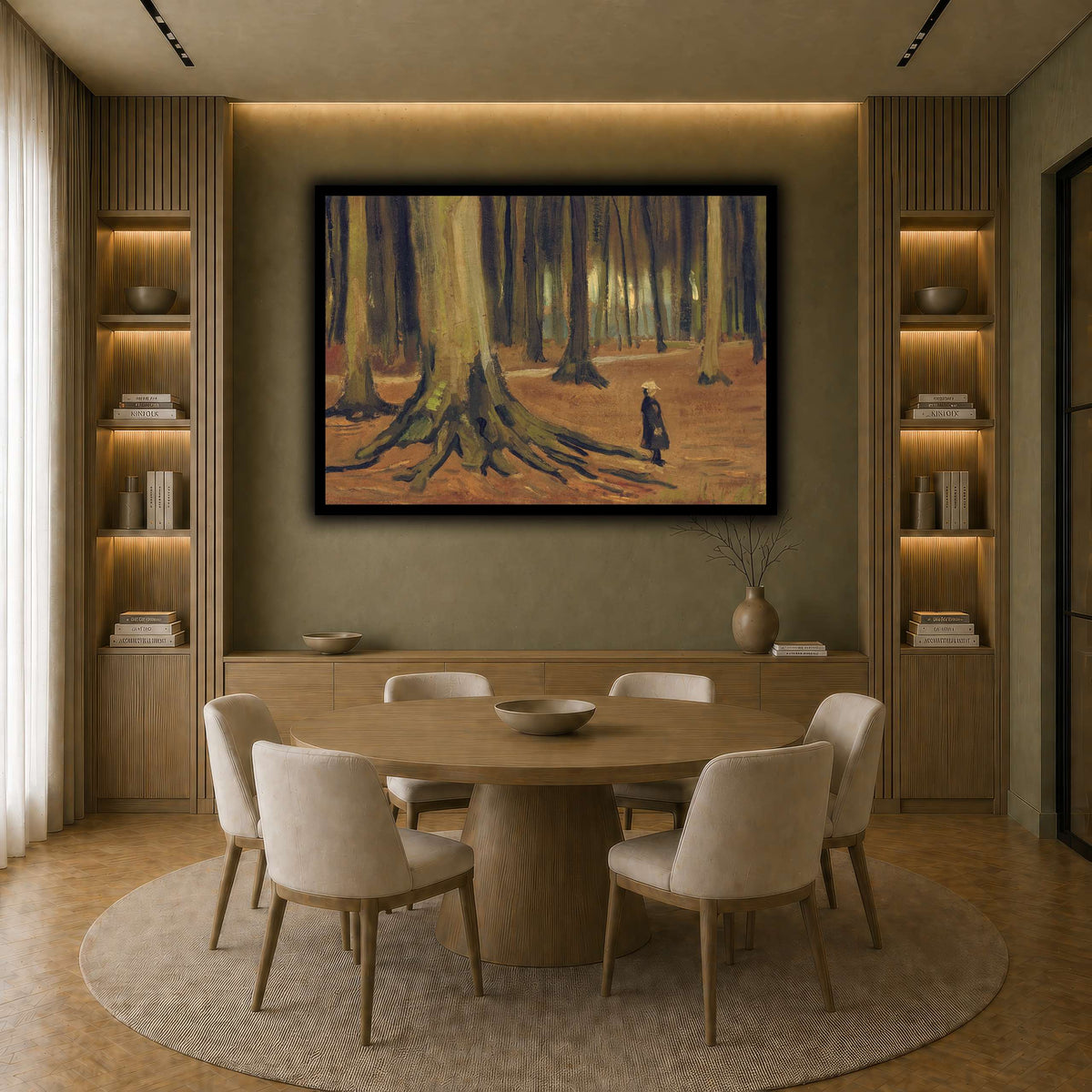 Girl in the Woods earth-dining room