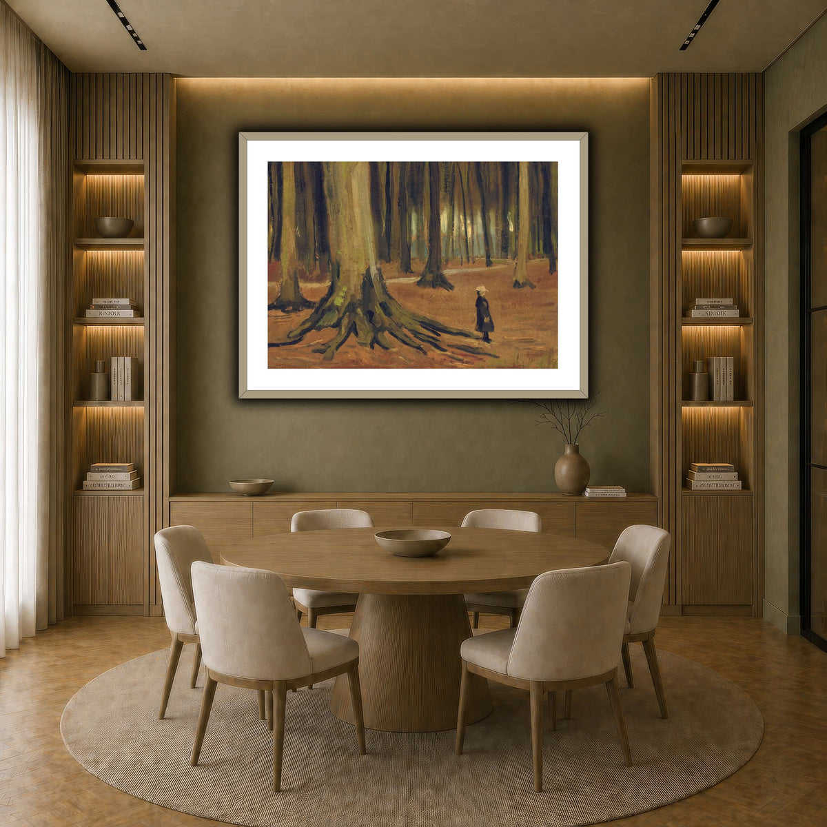Girl in the Woods earth-dining room