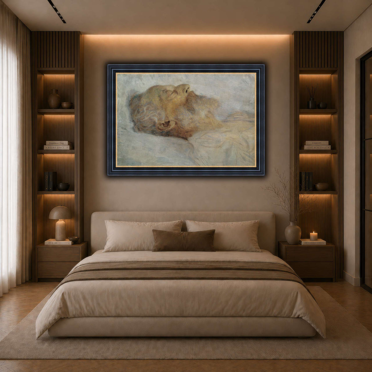 Gustav_Klimt_-_Alter_Mann_auf_dem_Totenbett dark neutral-bedroom