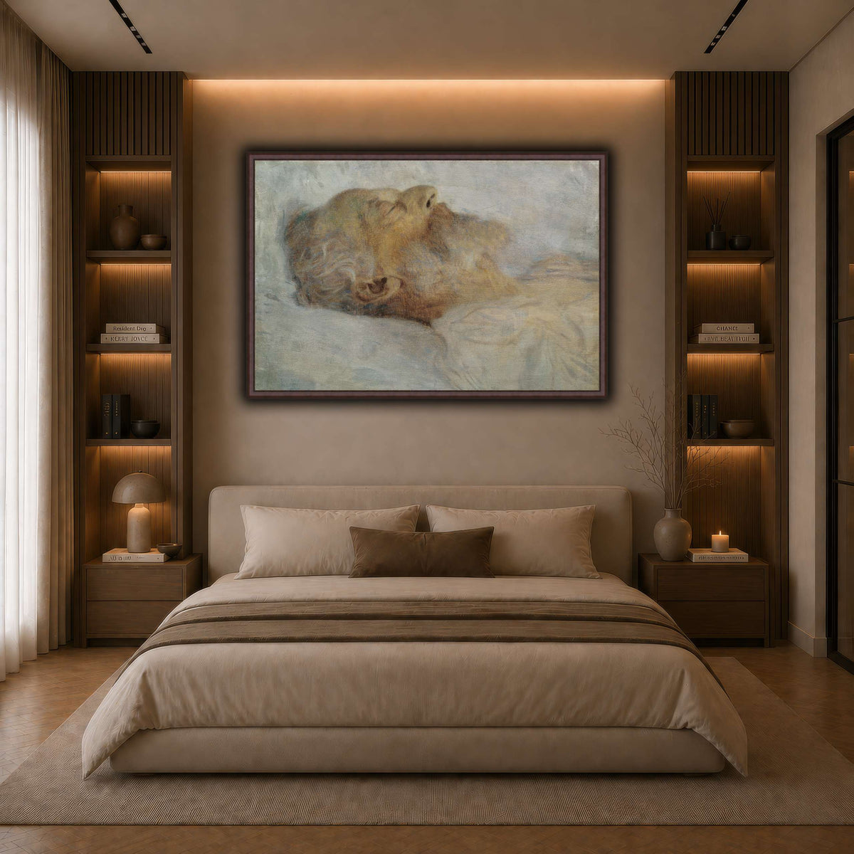 Gustav_Klimt_-_Alter_Mann_auf_dem_Totenbett dark neutral-bedroom