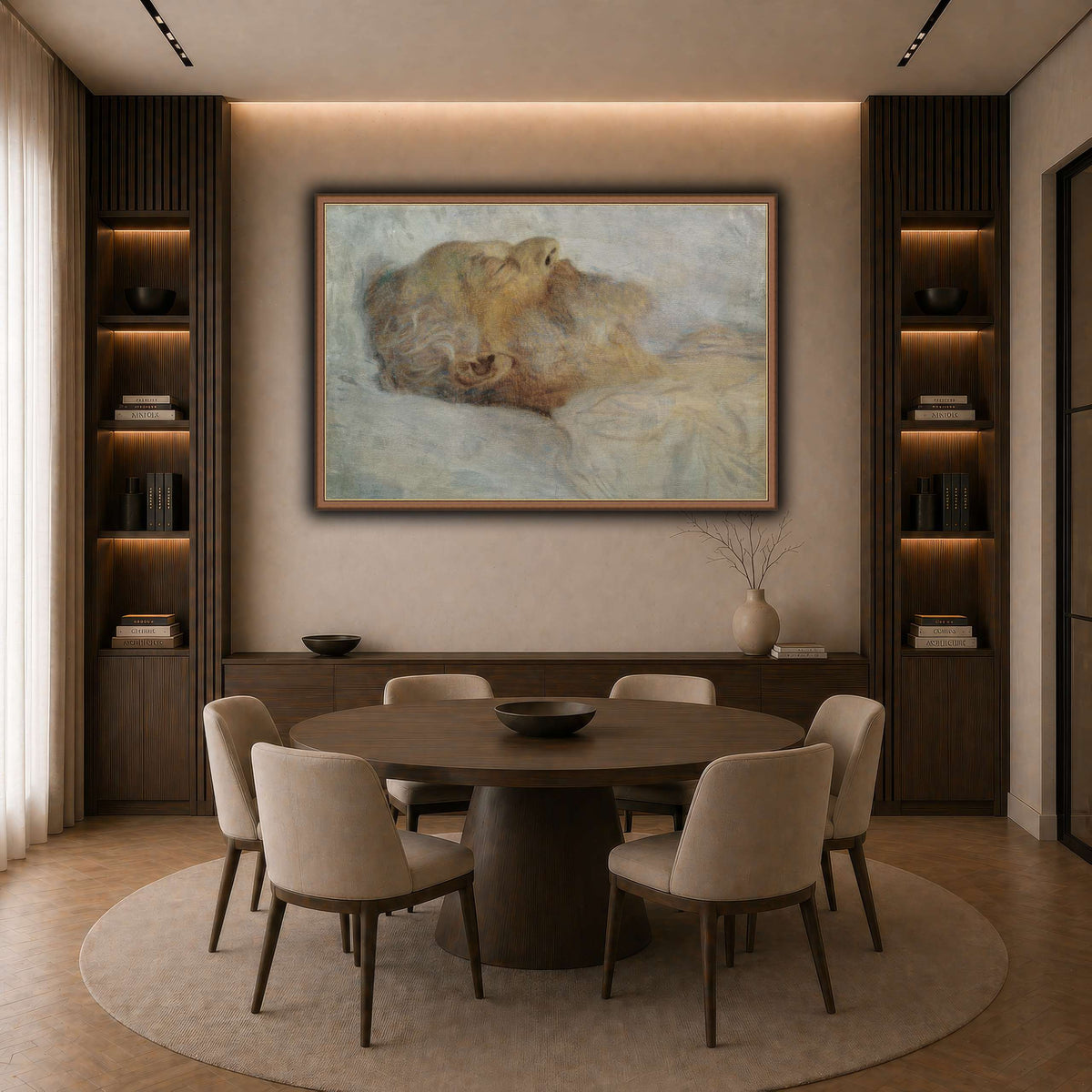 Gustav_Klimt_-_Alter_Mann_auf_dem_Totenbett dark neutral-dining room