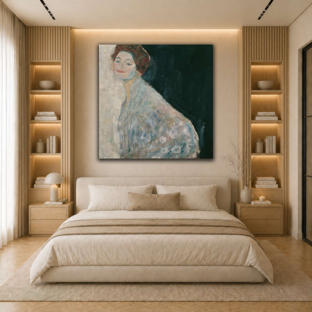 Gustav_Klimt_-_Dame_in_Wei light neutral- bedroom