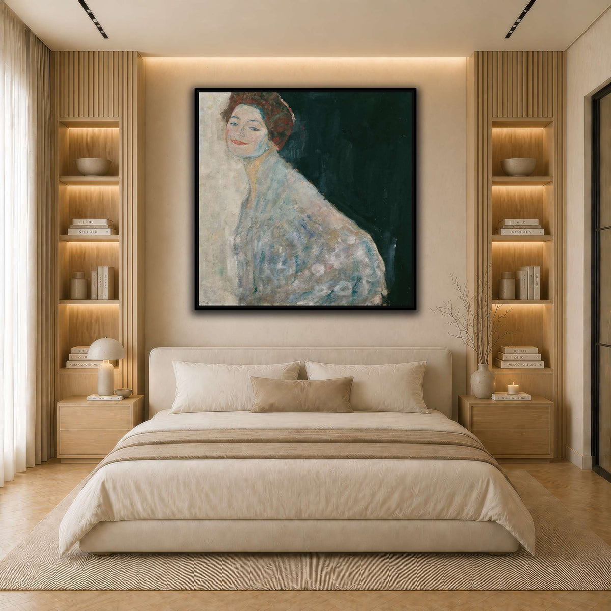 Gustav_Klimt_-_Dame_in_Wei light neutral- bedroom