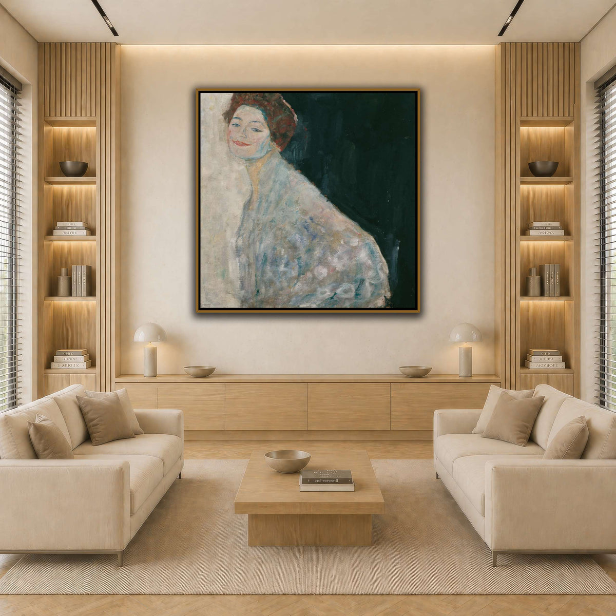 Gustav_Klimt_-_Dame_in_Wei light neutral-living room