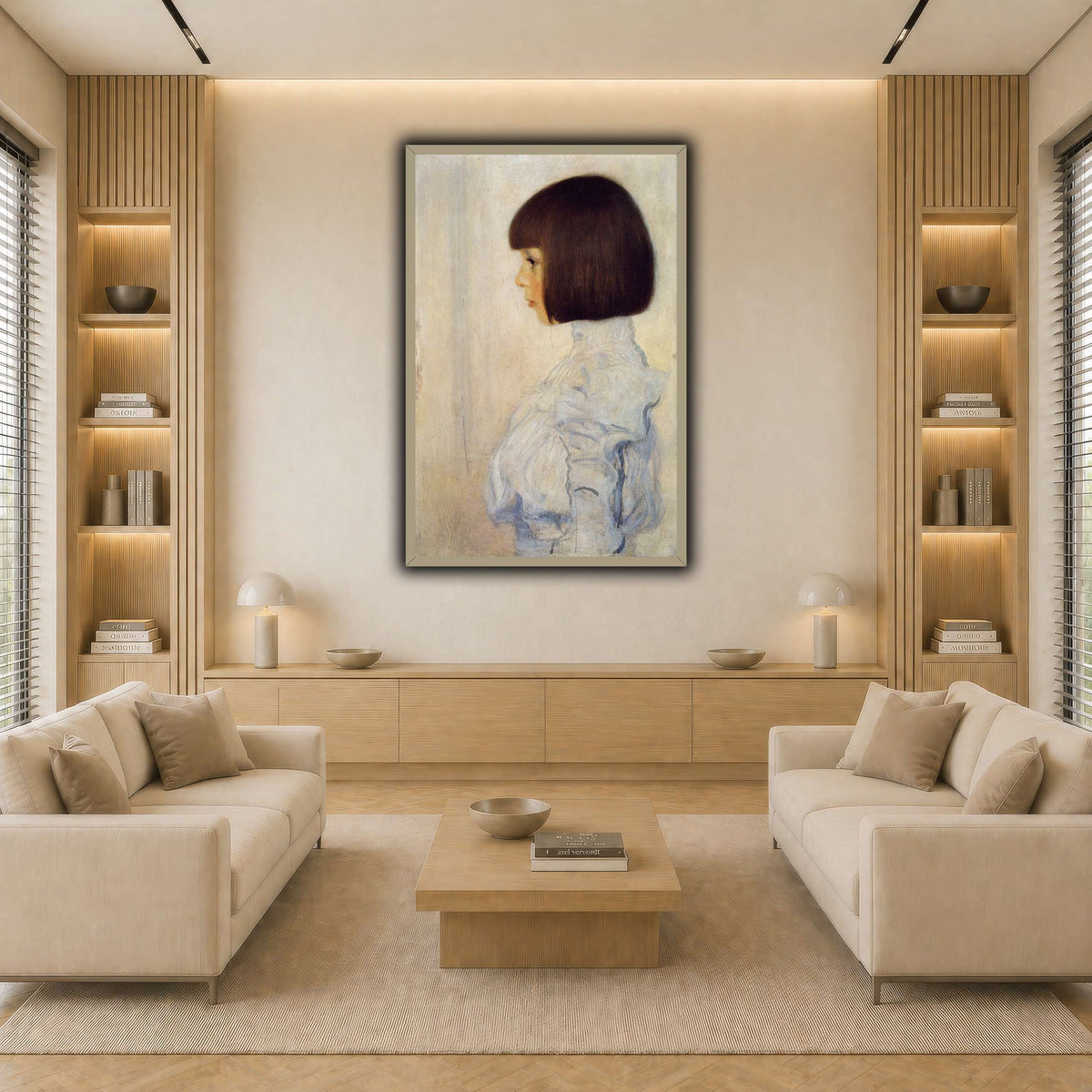 Gustav_Klimt_Portrait_of_Helene_Klimt light neutral-living room