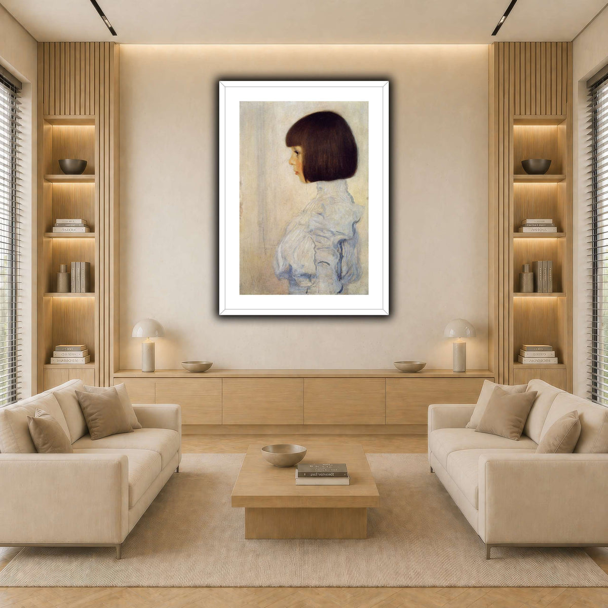 Gustav_Klimt_Portrait_of_Helene_Klimt light neutral-living room