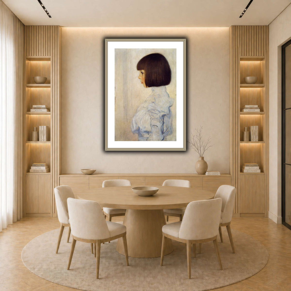 Gustav_Klimt_Portrait_of_Helene_Klimt light neutral-dining room