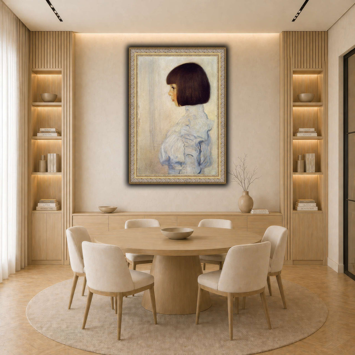 Gustav_Klimt_Portrait_of_Helene_Klimt light neutral-dining room