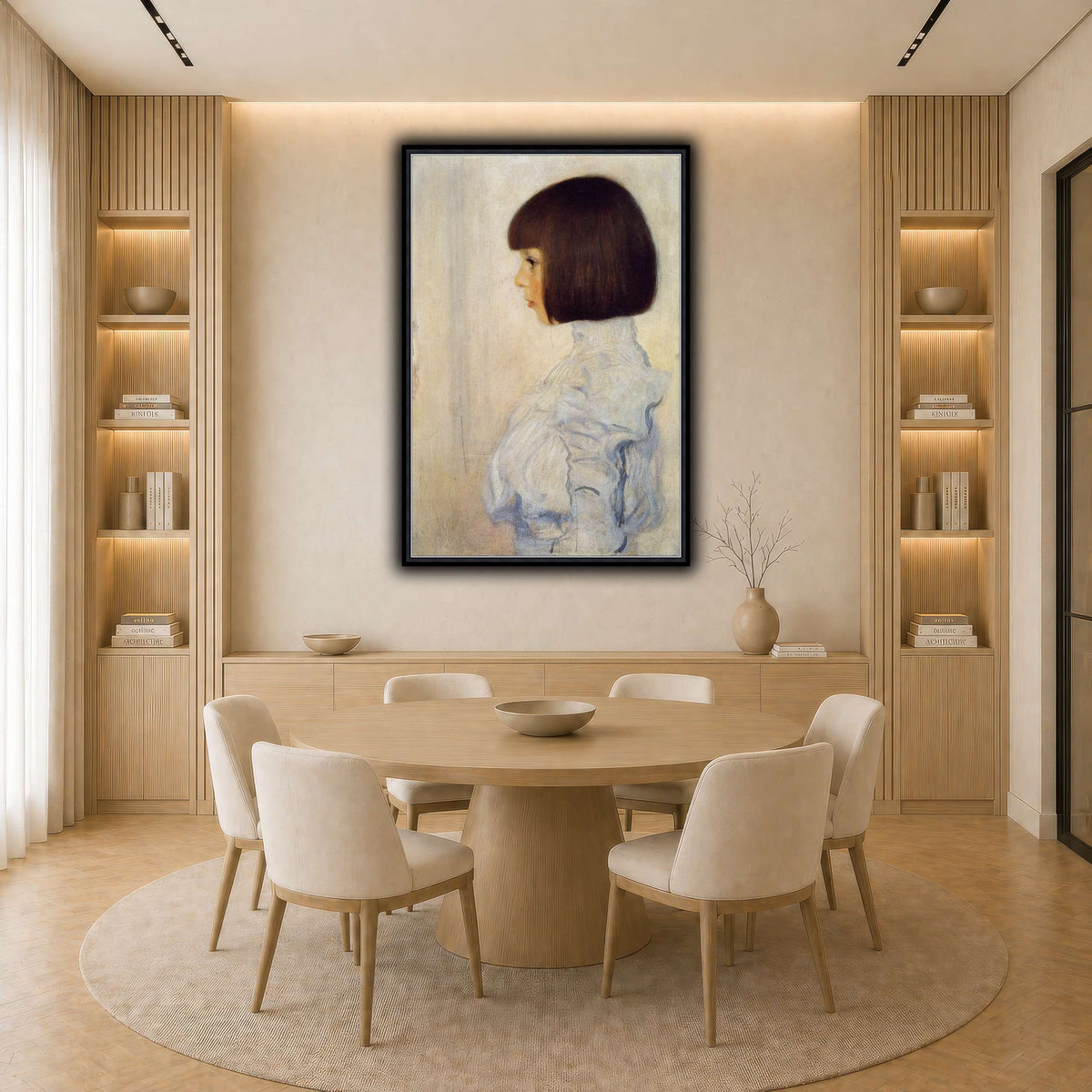 Gustav_Klimt_Portrait_of_Helene_Klimt light neutral-dining room