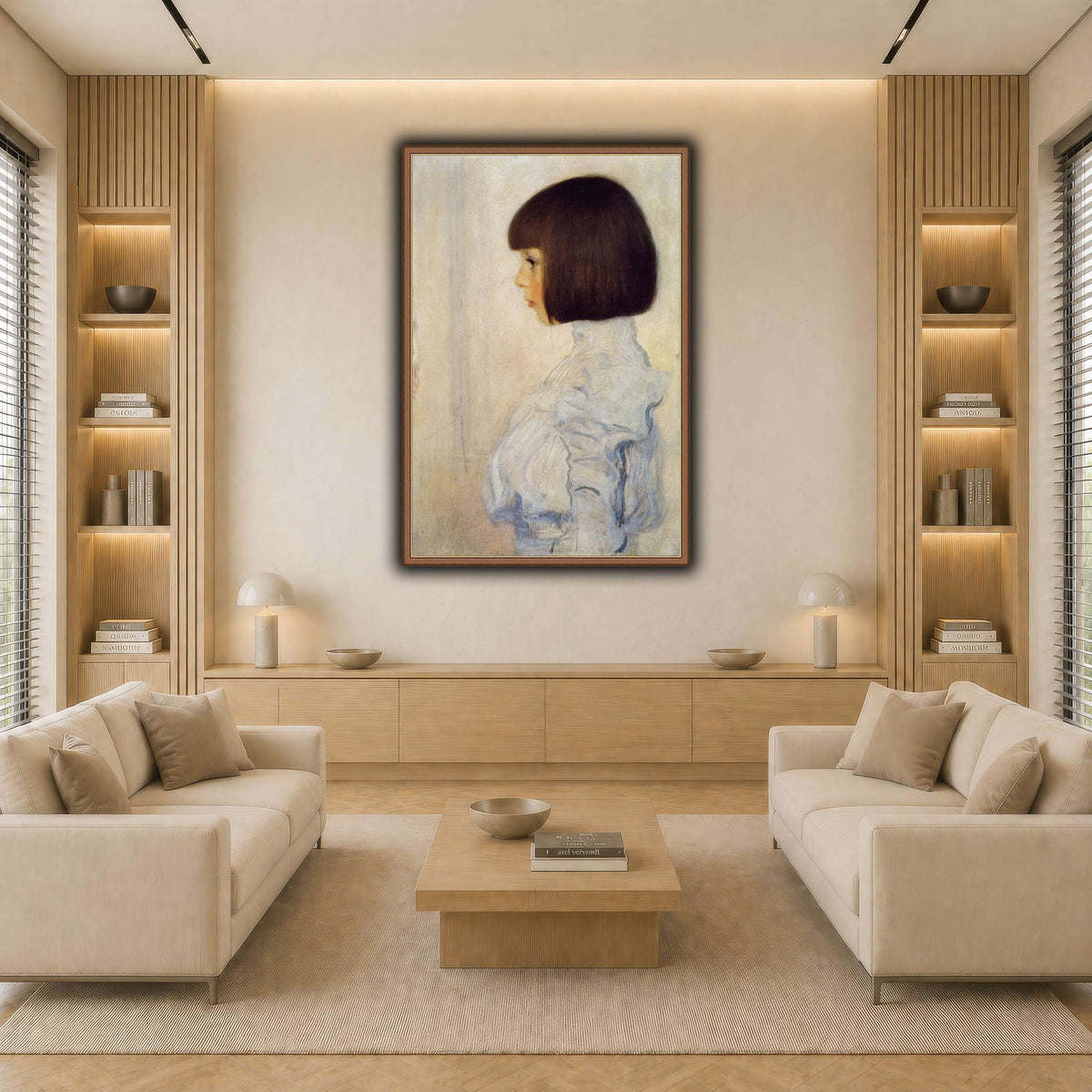 Gustav_Klimt_Portrait_of_Helene_Klimt light neutral-living room