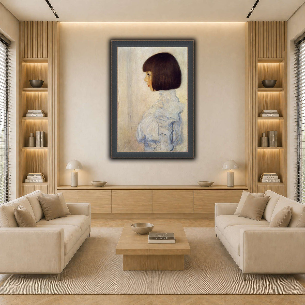Gustav_Klimt_Portrait_of_Helene_Klimt light neutral-living room