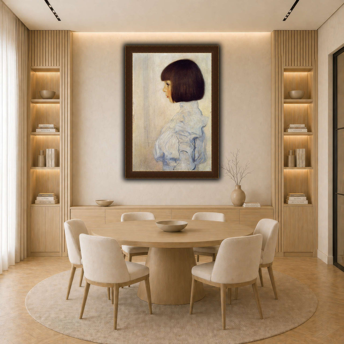 Gustav_Klimt_Portrait_of_Helene_Klimt light neutral-dining room