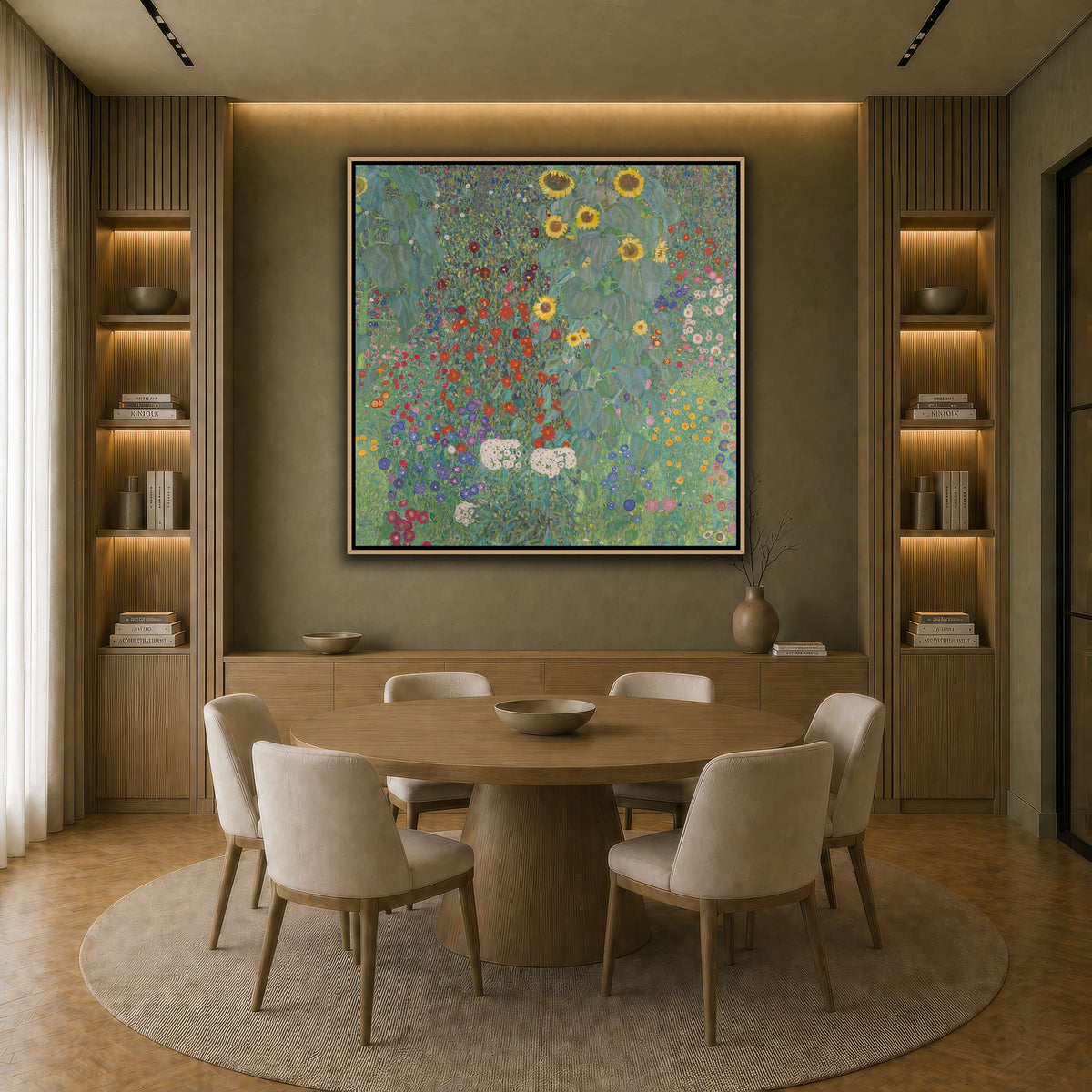 Gustav_Klimt,_1907,_Farm_Garden_with_Sunflower earth-dining room