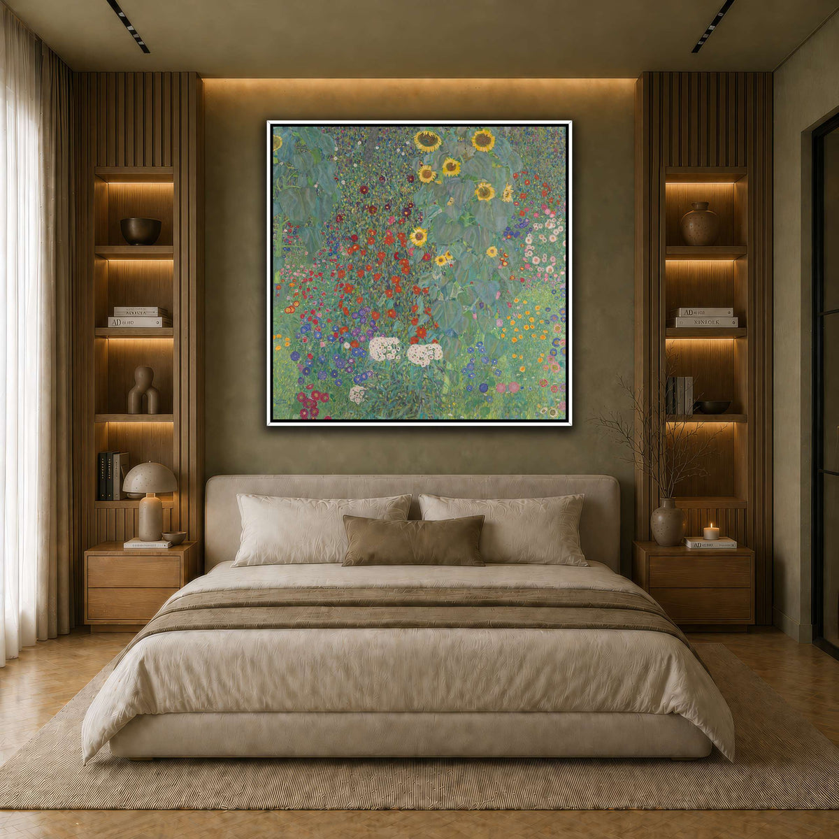 Gustav_Klimt,_1907,_Farm_Garden_with_Sunflower earth-bedroom