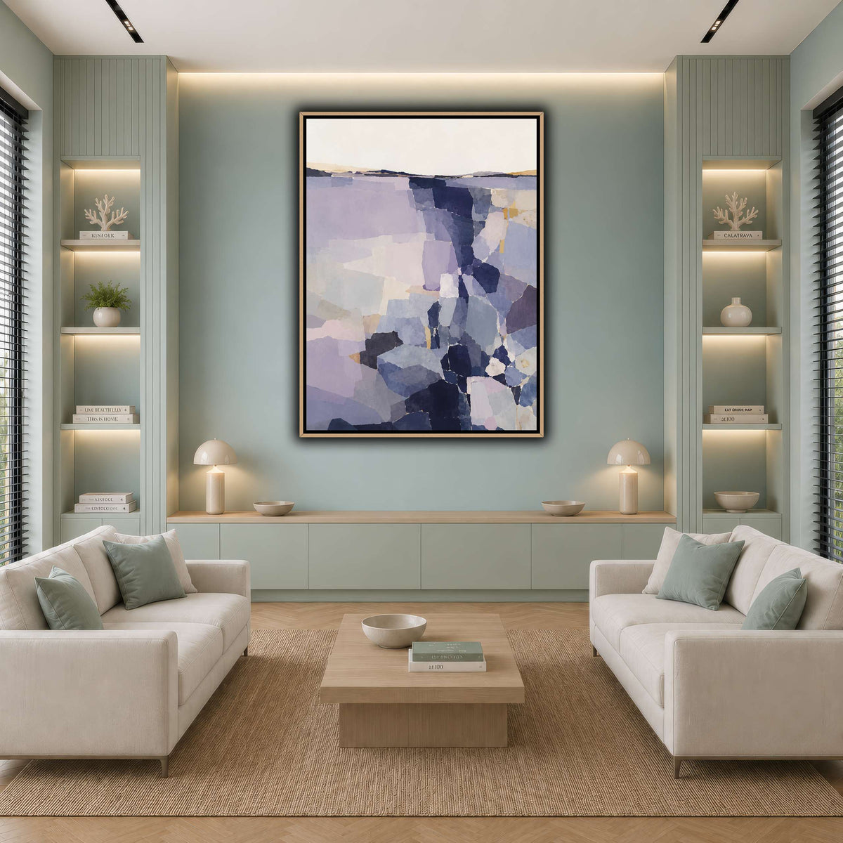 Indigo Fragments Over Lavender Reach-2 cool-living room