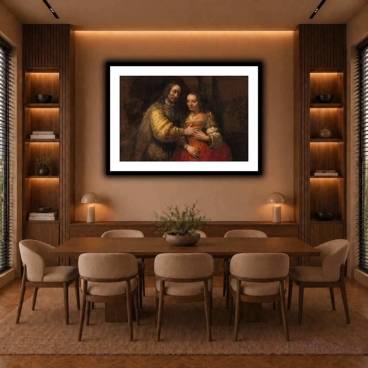 Isaac-and-Rebecca-Known-as-The-Jewish-Bride_Rembrandt-van-Rijn warm-dining room