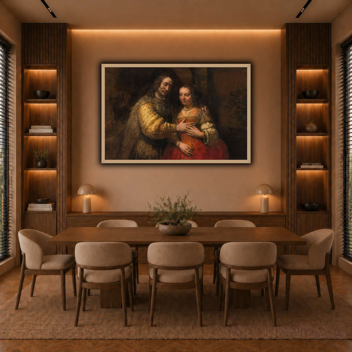 Isaac-and-Rebecca-Known-as-The-Jewish-Bride_Rembrandt-van-Rijn warm-dining room
